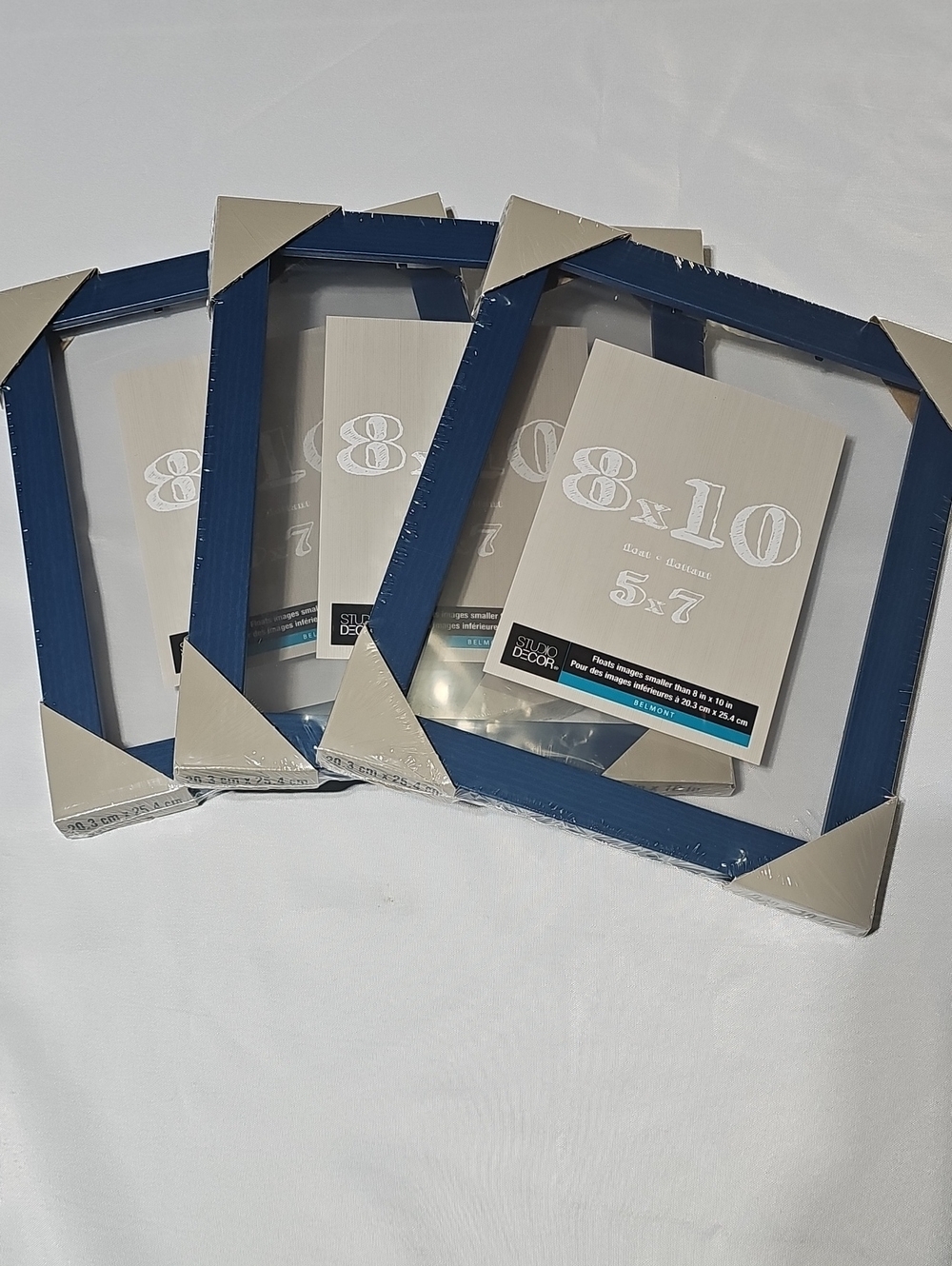 Studio Decor Rustic Royal Blue Wood Photo Frames - Set of 3 5x7 Floating Frames